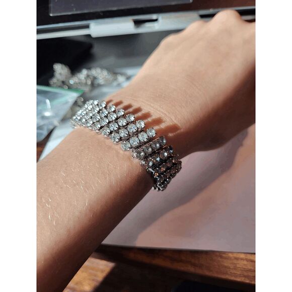 Vintage Made in Japan Rhinestone Bracelet - Picture 2 of 5